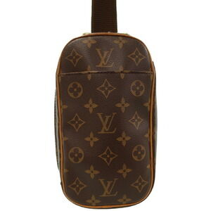 Louis Vuitton Monogram Leather Brown Pochette Ganjou Body Bag
